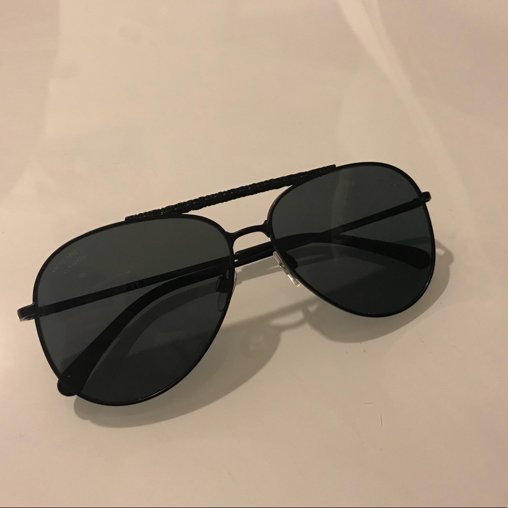 Chanel Metal Tweed Pilot Sunglasses